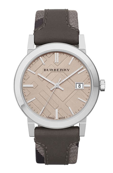 burberry watch leather